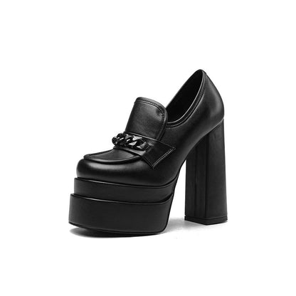 Nuove scarpe col tacco alto con fibbia in metallo da donna