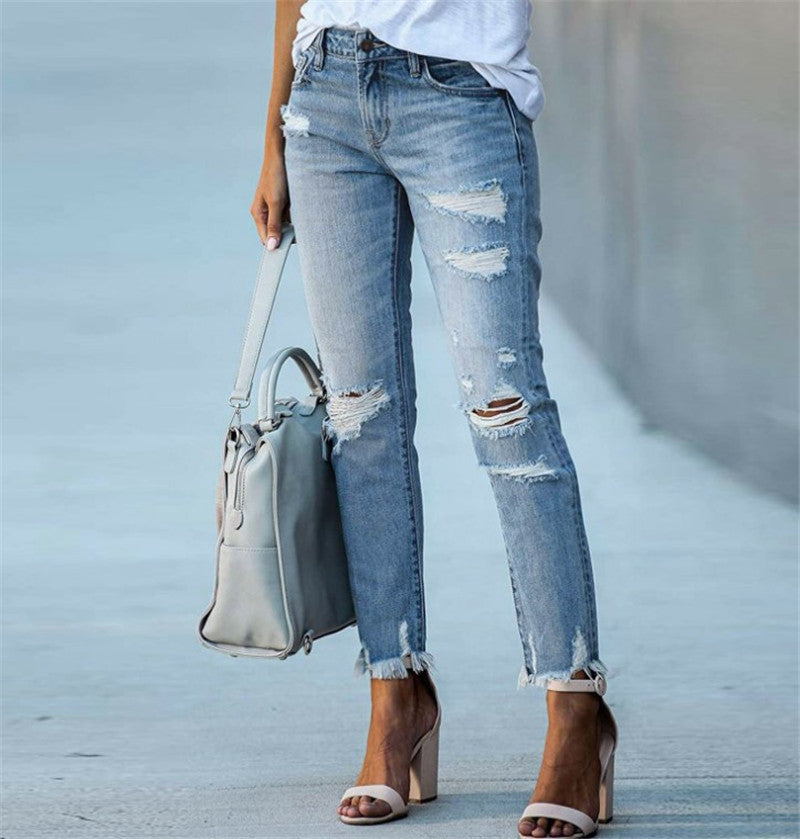Zerrissene Jeanshose für Damen in Übergröße