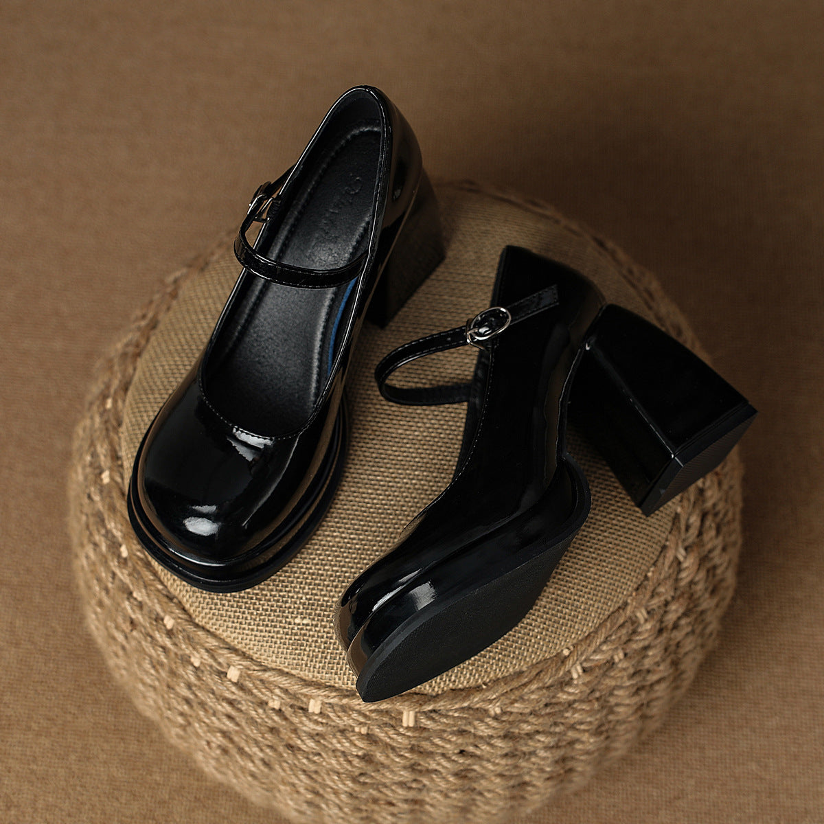 Wasserdichte Plateauschuhe mit Schnalle und hohem Absatz für Damen