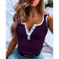 Women's Sleeveless V-Neck Top Casual Tight T-Shirt