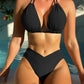 Costume da bagno bikini Fission High Elastic Pure Color da donna