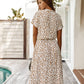 A-Linien-Kleid mit Print und Kordelzug in der Taille