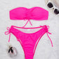 Kordelzug Design Tube Bikini Sommer Einfarbig Sexy Badeanzug Für Strand Party Damenbekleidung