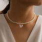 Collana di perle con nodo a fiocco in opale europeo e americano da donna