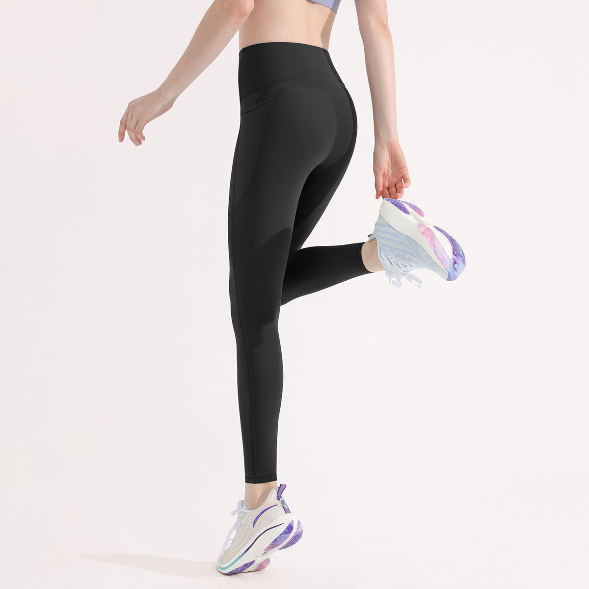 Outdoor Sports High Waist Hip Lift Fitness Running Tight Breathable Sports Pants