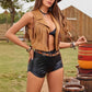 Women's Casual Suede Fringe Lapel Short Jacket