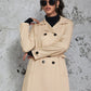 Damen Mittellanger Trenchcoat im britischen Stil
