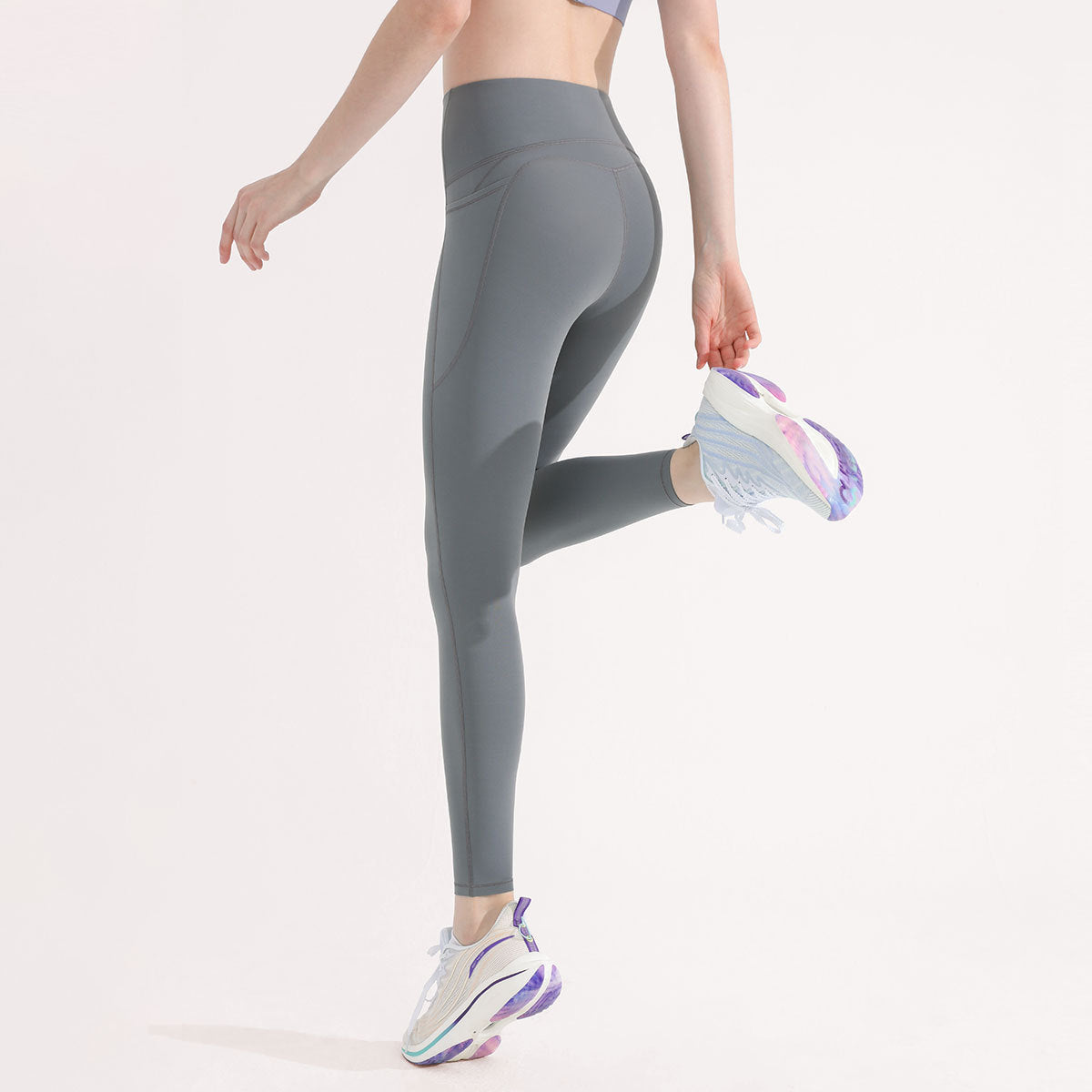 Outdoor Sports High Waist Hip Lift Fitness Running Tight Breathable Sports Pants