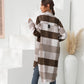 Einreihiger Langer Karomantel Für Damen Im Herbst Und Winter