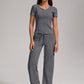 Women's Casual Sports Two-piece Set With V-neck Button
