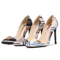Colorblock-Modeschuhe mit hohen Absätzen