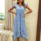 Women's Fashion Irregular Print Dress Medium Length