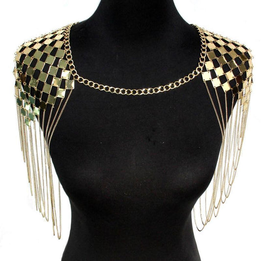 Festival Metal Chain Medieval Inspired Shoulder Pads