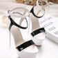 Schmale Damen-Plateausandalen mit superhohem Absatz