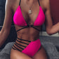 Zweiteiliger Neckholder-Bikini mit Leopardenmuster und Ausschnitt, Träger, Badeanzug-Set für den Sommer und den Strand, Damenbekleidung