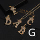 Micro-inlaid Colorful Zircon Hip-hop Personality 26 Letters Pendant Necklace