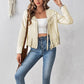 Elegante, einfarbige Damenjacke mit Quastenbesatz vorne offen