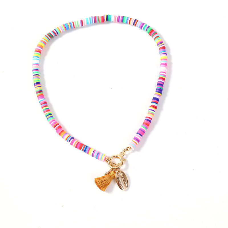 Collana di conchiglie bohémien con nappa femminile e collana dolce e selvaggia