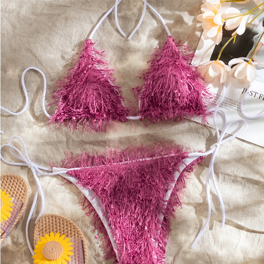Europäischer und amerikanischer Quasten-Badeanzug-Bikini