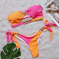 Sexy Bikini mit Kristalldiamanten, abnehmbarem Brustpolster und geteiltem Brustgurt