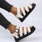 Buckle Sandals Flat PlatformThick Bottom Shoes Women Summer