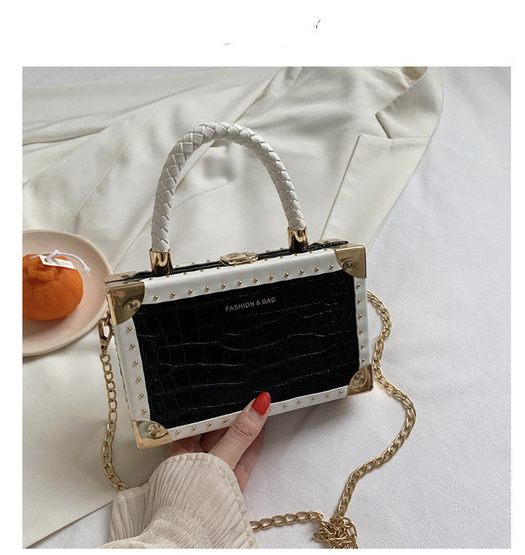 Nuova borsa a scatola con motivo retrò europeo e americano