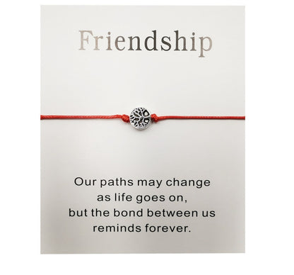 Bracciale Albero della vita in corda rossa intrecciata a mano