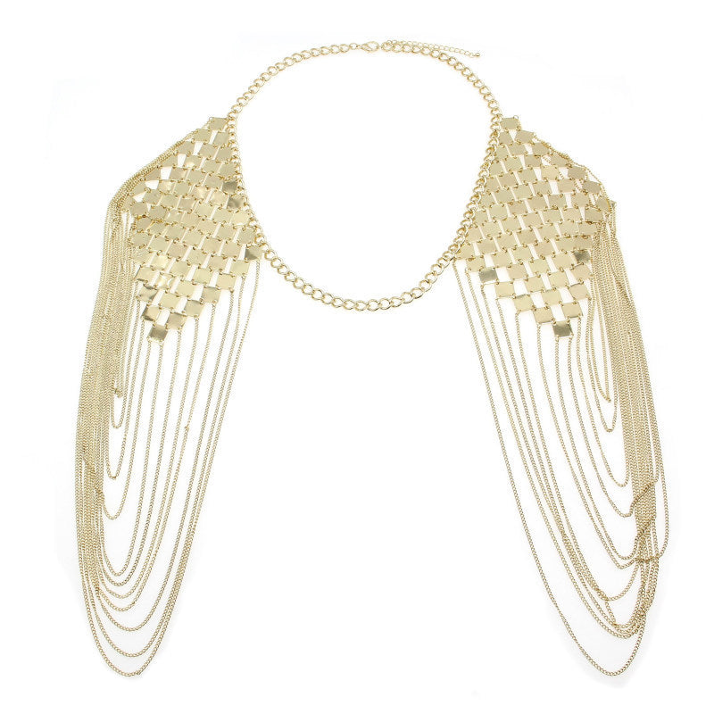 Festival Metal Chain Medieval Inspired Shoulder Pads