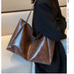 Capacity Leather Shoulder Bag Shopper Harajuku Simple Handbag
