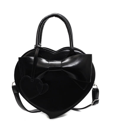 Borsa a tracolla portatile alla moda con fiocco a forma di cuore