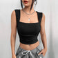 Europäische und amerikanische schlankmachende und kurze sexy Weste mit reiner Farbe und Tube-Top und Brustumwicklung