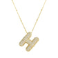 Brass Zircon Bubble Balloon Letter Pendant Necklace For Women