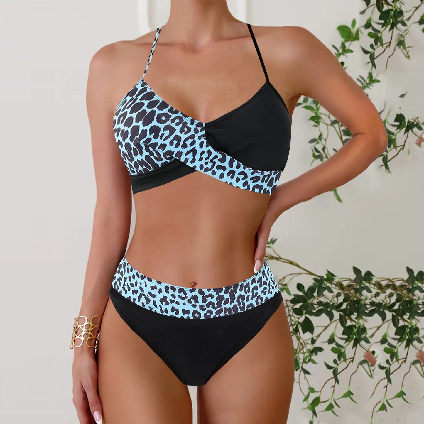 Lace Up Bikini Two-piece Set Swimsuit For Women
