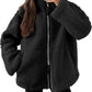 Fashion Solid Fleece Jacket Fall Spring Long Sleeve Women's Clothing