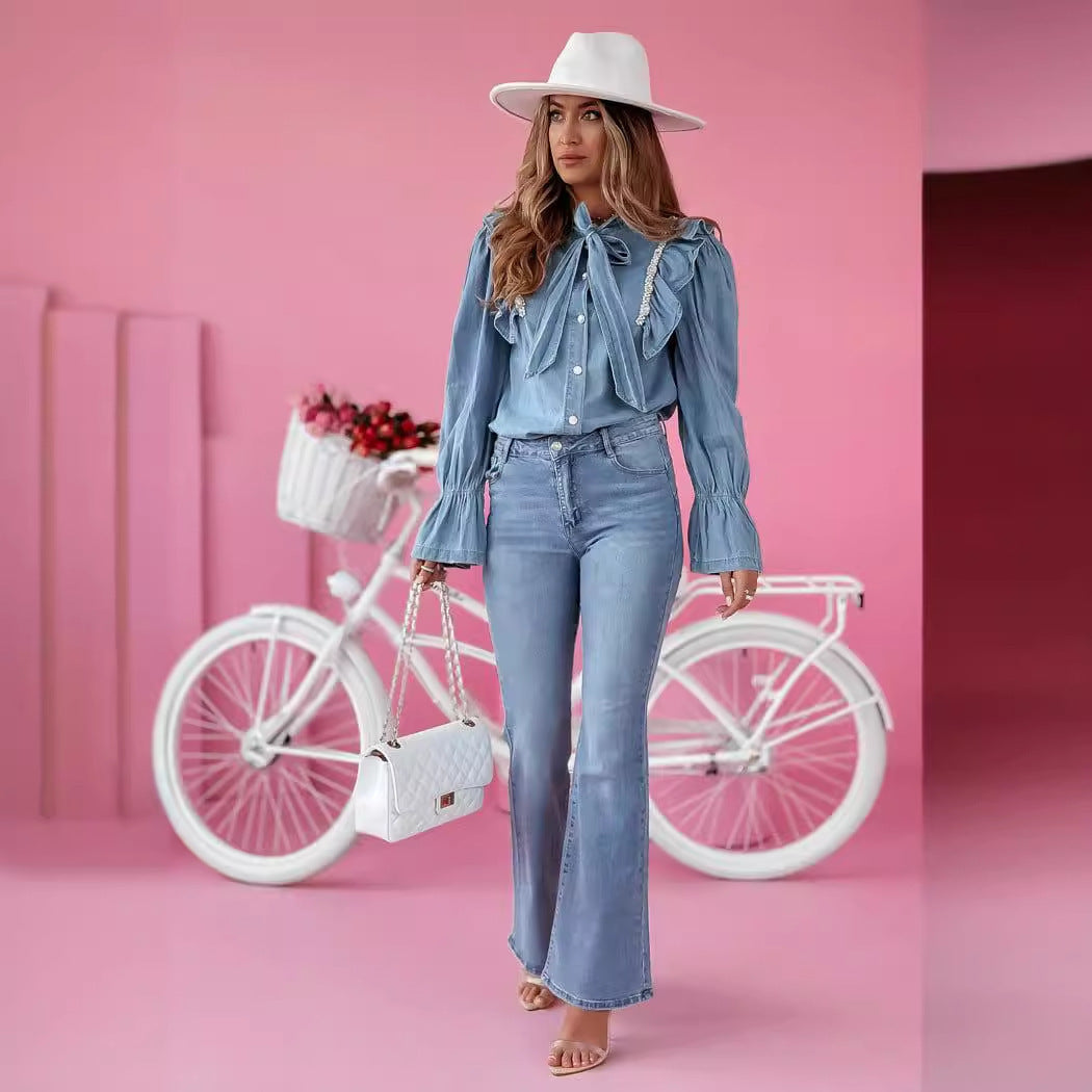 Damen Skinny Jeans Modische Lange