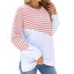 Maglione girocollo casual alla moda con design diviso Abbigliamento da donna