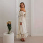 Off-neck Puff Sleeve Vacation Top Suit