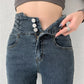 Tight High Waist And Small Feet Belly Women's Denim Trousers