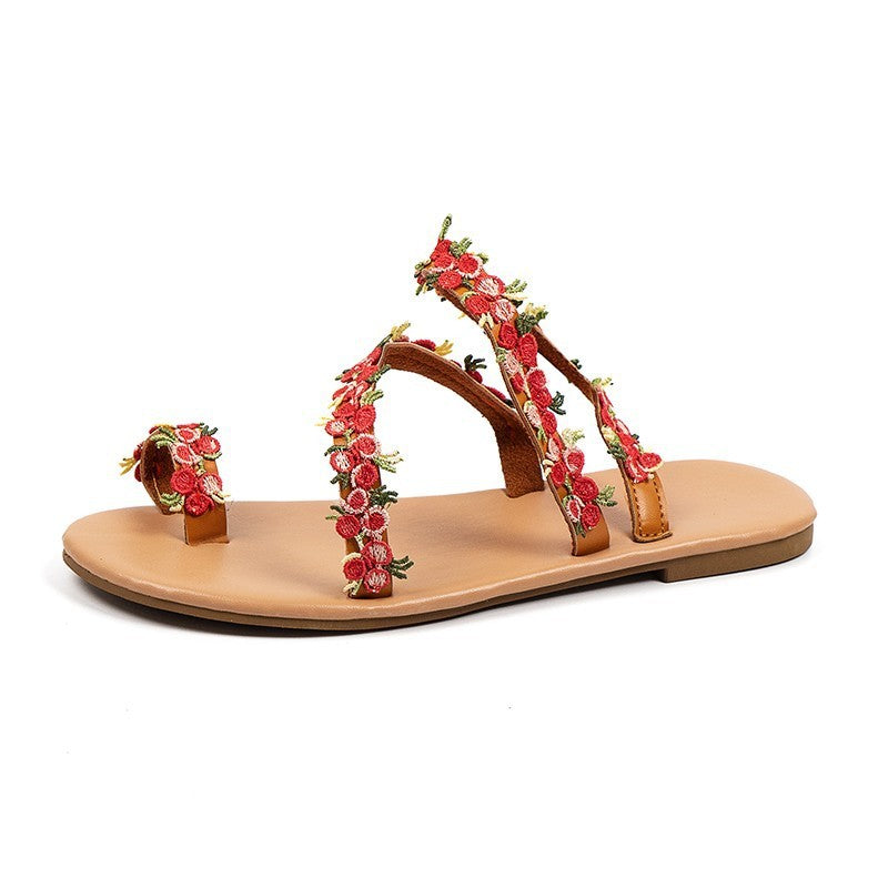 Scarpe da spiaggia con fiori e punta coprente taglie forti da donna