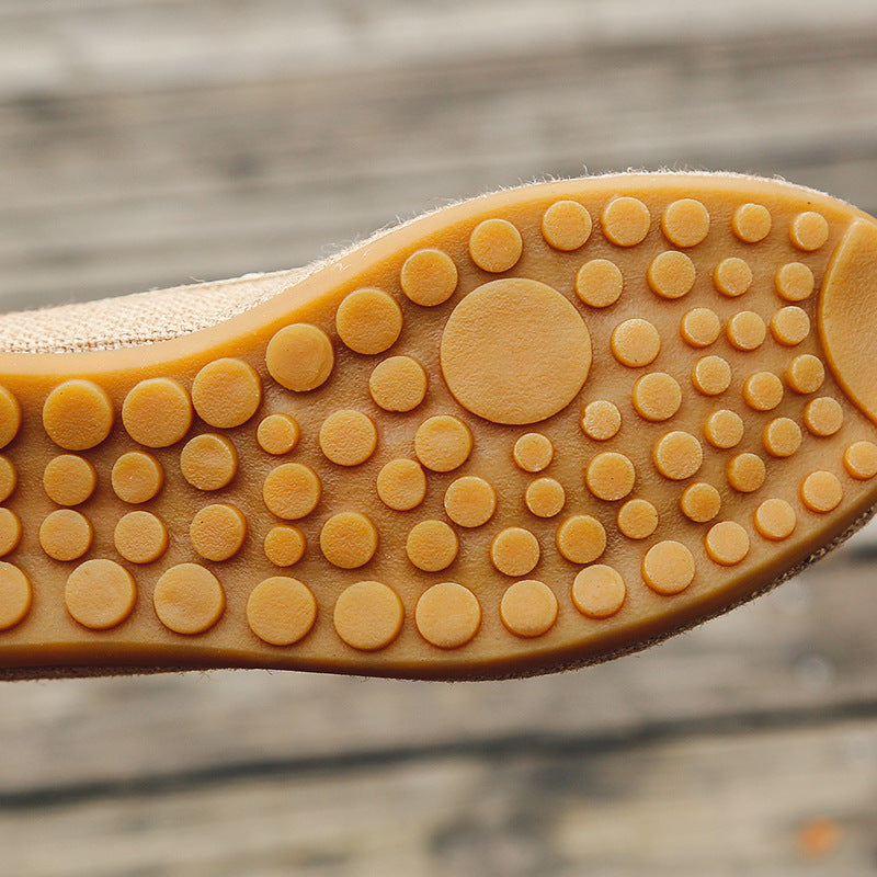 Ethnische Stil Bestickte Schuhe Flache Leinen Frauen