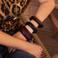 Retro Maillard Stil Holzmaserung Mode breites Armband für Frauen