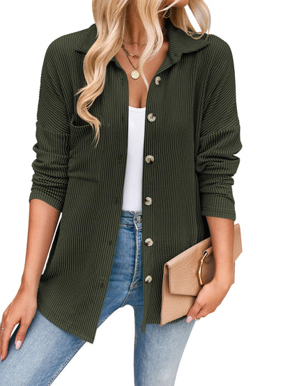 Camicia a maniche lunghe con tasca a contrasto a righe