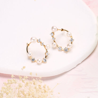 Orecchini di perle naturali all'ingrosso in argento sterling 925 stile Frosty