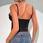 Canotta da donna con spalline in pizzo e maglia a rete ad alto senso