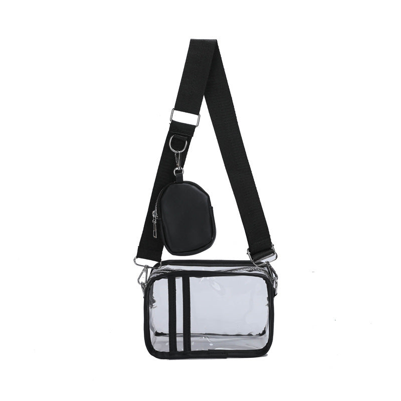 Borsa a tracolla semplice e trasparente da donna, borsa a tracolla alla moda