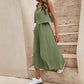 One-Piece Outfit Beach Style Striped Wide Leg Trousers Casual Suit