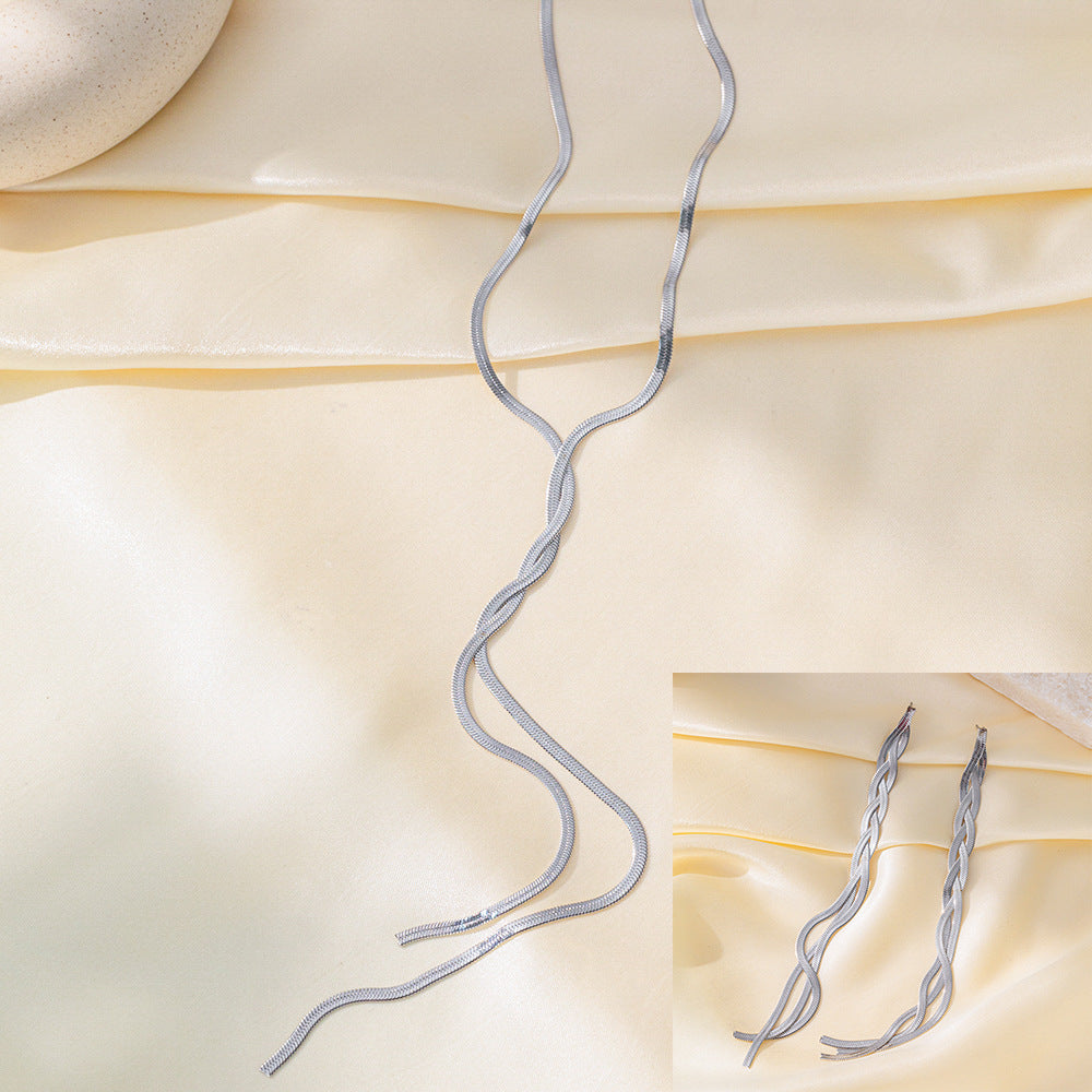 Collana in acciaio inossidabile Orecchini Gioielli da donna Completo