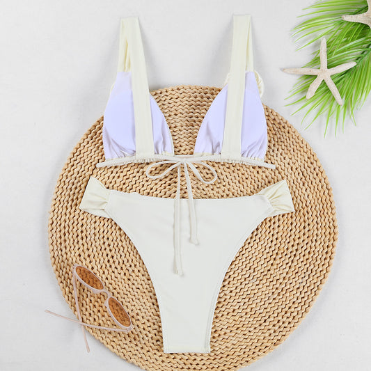 Sommer-Strand-Bikini 3D dreidimensionale Blumen Bikini Set Sexy Einfarbig Badeanzug Damenbekleidung