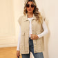 Gilet in denim con grandi tasche, gilet senza maniche alla moda per abbigliamento da donna
