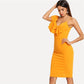 Women Summer Knee Length Slim Pencil Dress